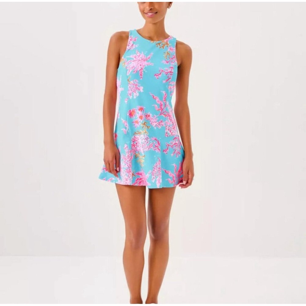 NWT Lilly Pulitzer UPF 50+ Luxletic Westley Active Dress athletic royal coral z0 - Picture 2 of 4